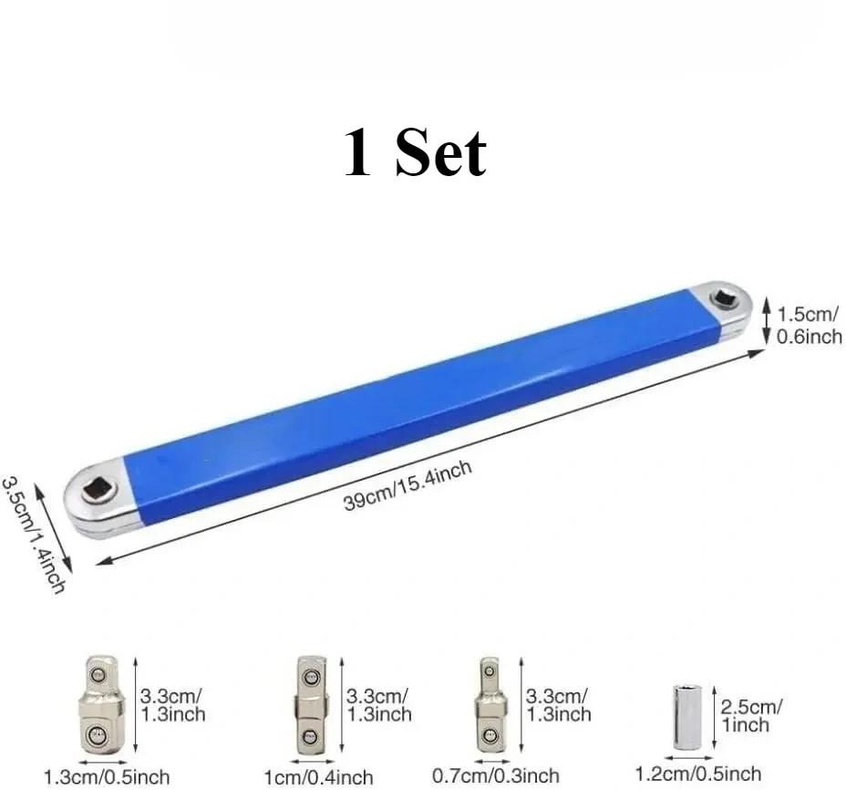2Sets Professional Zero Offset Extension Wrenc Tight Spaces Extension Tool 1/2 In 1/4 In. 3/8 In  Auto Repair Tool Home Tool Set