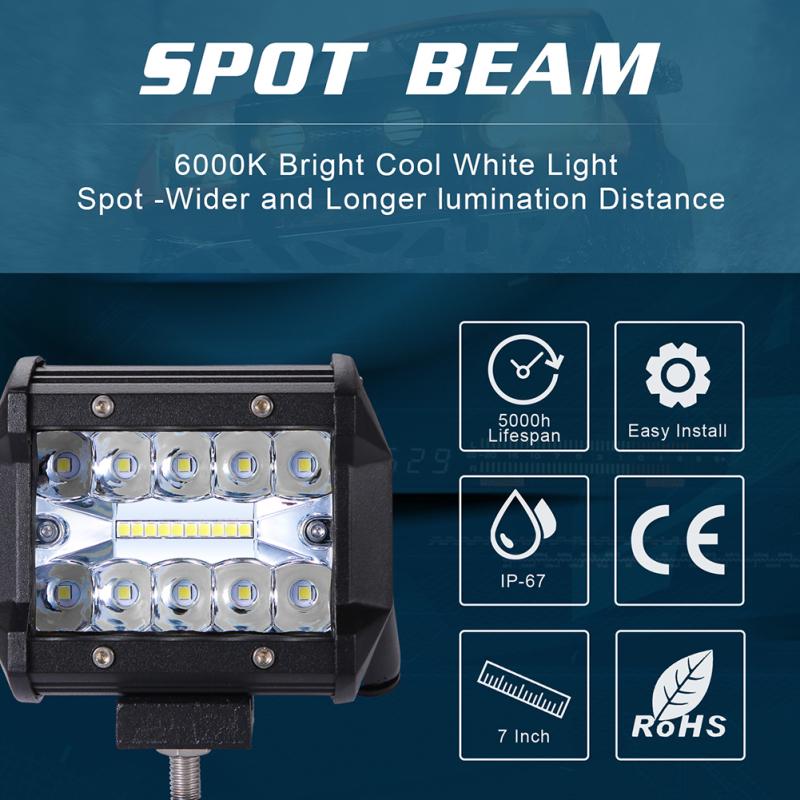 hot! 200w Led 3 Rows 4inch Work Light Bar Driving Lamp