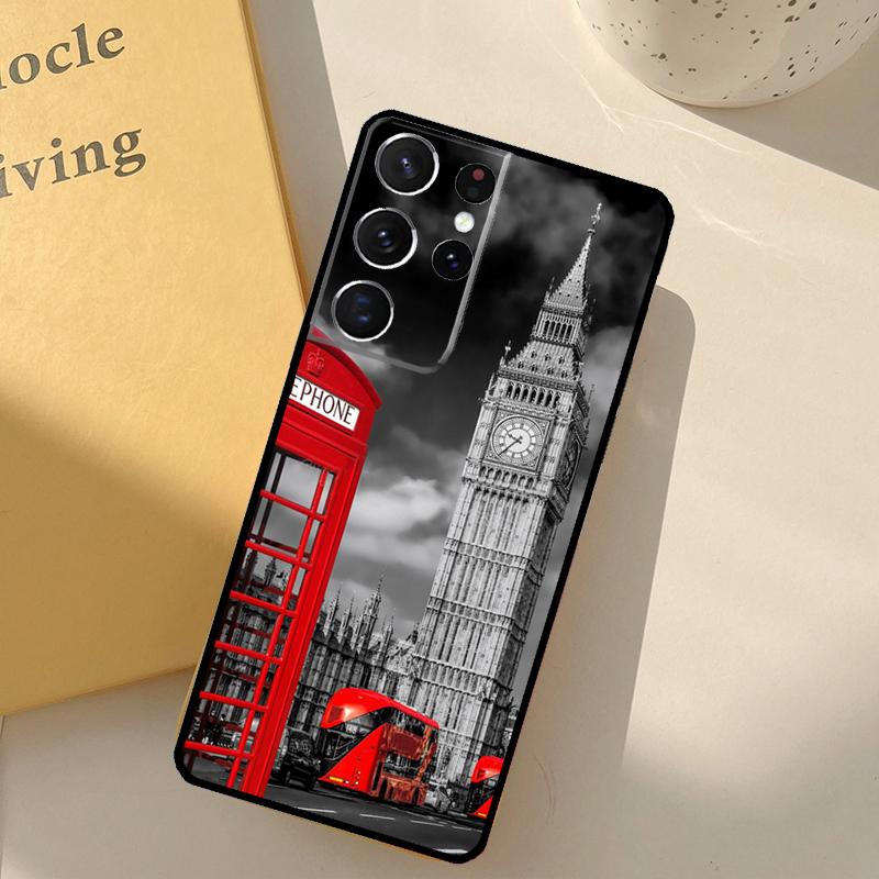London Bus England Big Ben Phone Case For Samsung Galaxy S25 Ultra S20 S21 S22 S23 S24 S9 S10 Plus S25 FE Cover Shell