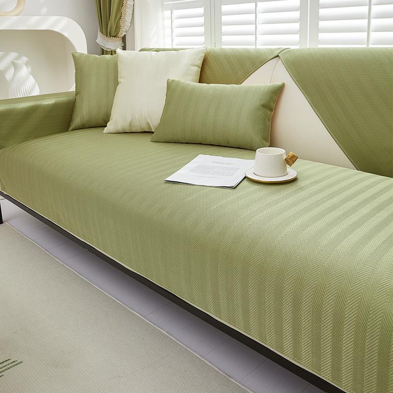 Ice Silk Sofa Cushion Set - Summer Cool Non-Slip Full Cover with Backrest, 2025 Edition