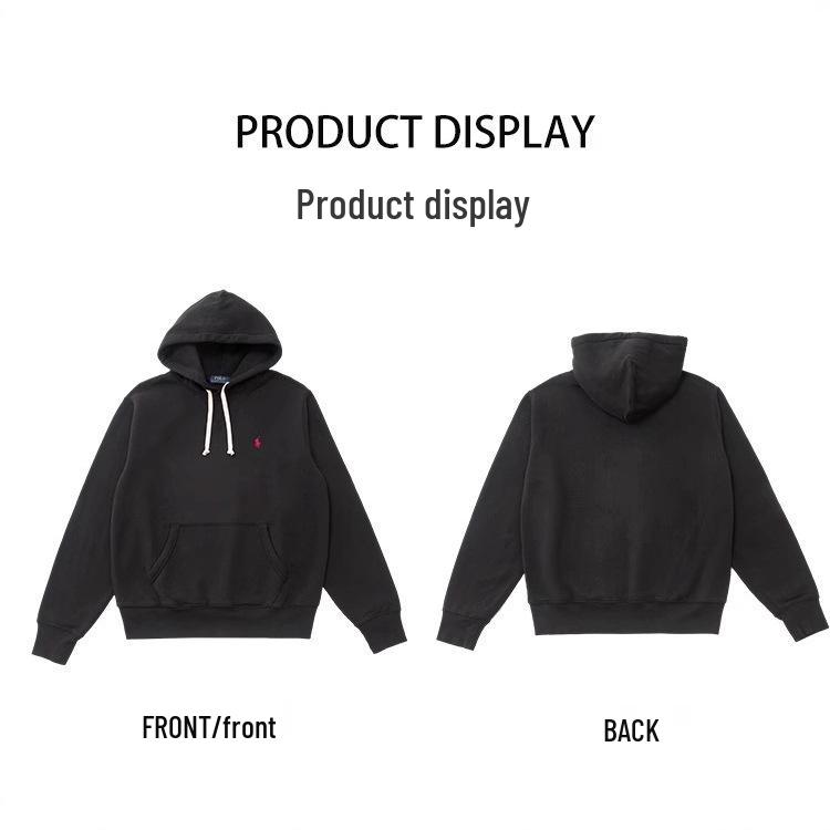 Ralph RL Gestickter Fleece-Hoodie mit Pferd - Unisex Lässiges Polo-Sweatshirt