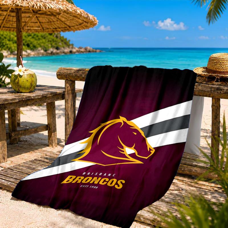 Brisbane Broncos Strandtuch, Schnelltrocknend, Pflegeleicht, Geeignet für Fitness und Strandurlaub, Sport-Essential