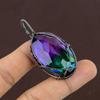 Bi Color Tourmaline Handmade Copper Wire Wrap Jewely Pendant 2.4" g5A45