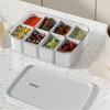 Kitchen Spice Pots,Seasoning Box with Cover,8 Compartments Gadgets,Salt Container,Sugar Bowl Set