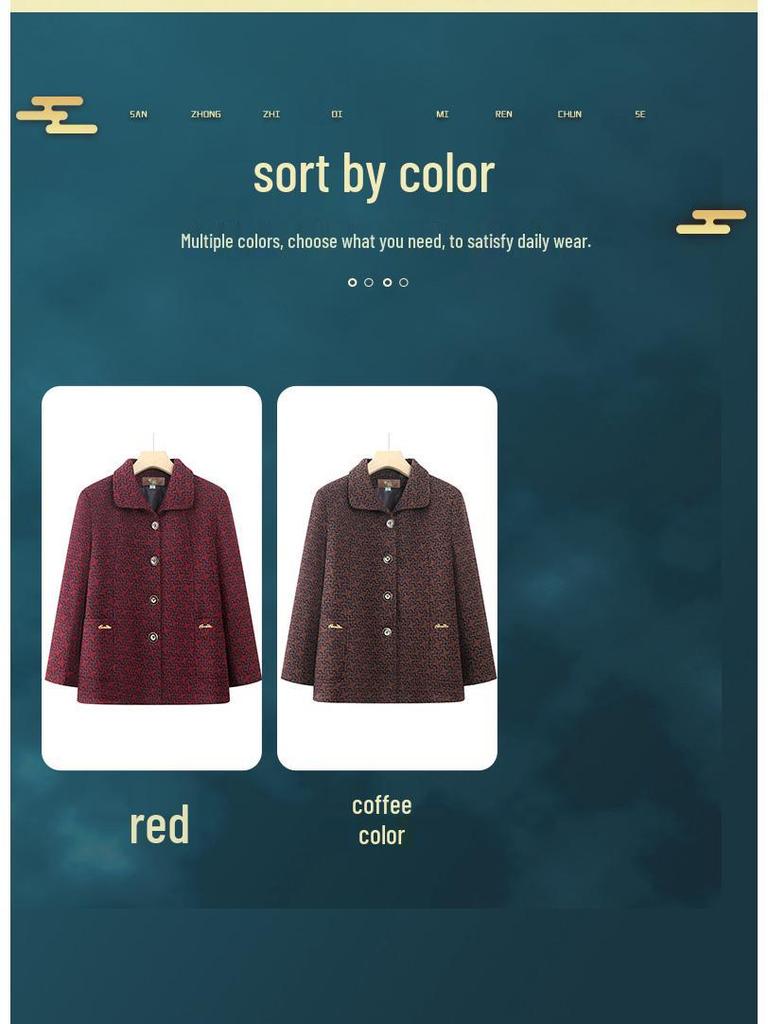 Grandma's Spring Loose Cardigan: Women's Elderly Lapel Top for Mom - New Seasonal Outerwear