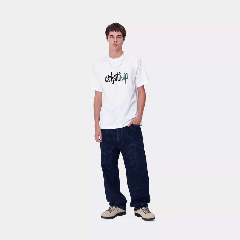 Carhartt WIP FW24 S/S Brush WIP T-Shirt Loose Fit Letter Print Crew Neck Short Sleeve T-Shirt Men T-Shirts I033952-02-XX