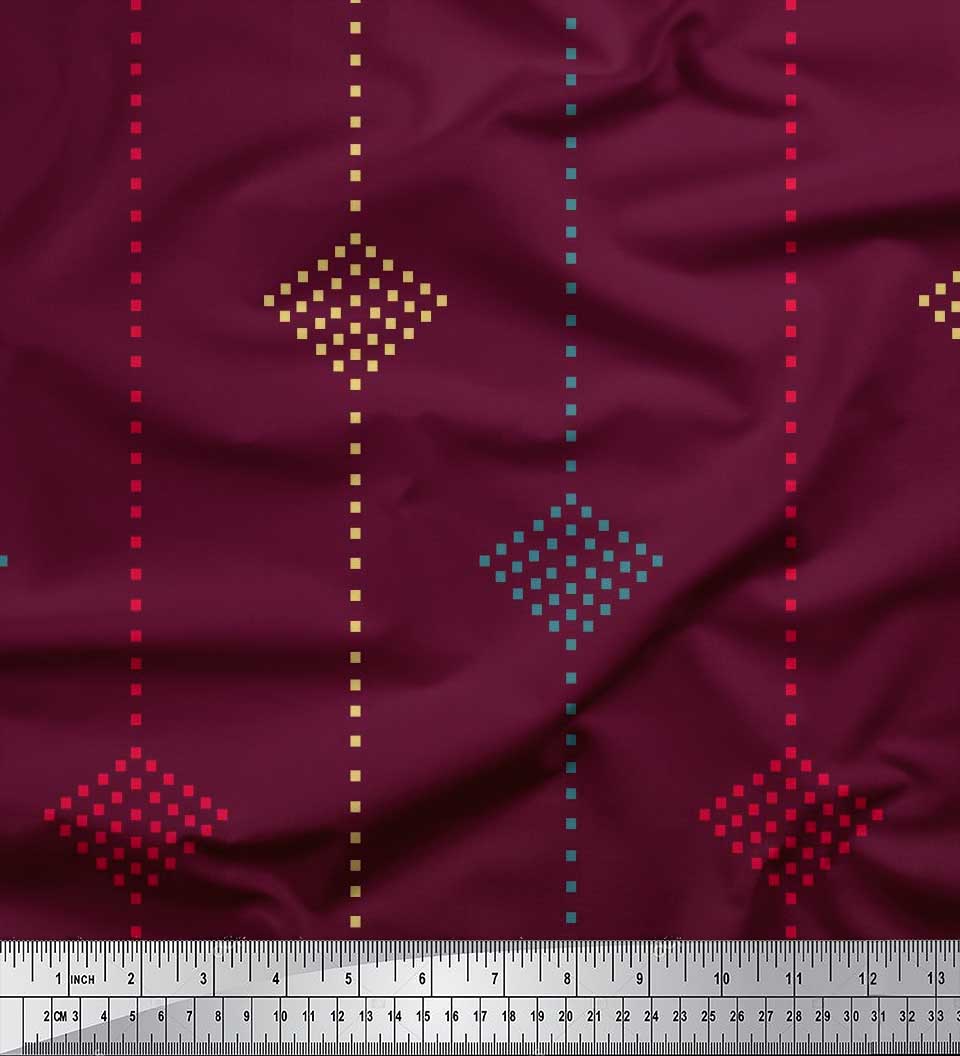 

Soimoi Purple Japan Crepe Satin Тканина Jamdani з принтом у крапках Швейна тканина метр 42 дюйма 42 Inch Wide - Poly Crepe фіолетовий