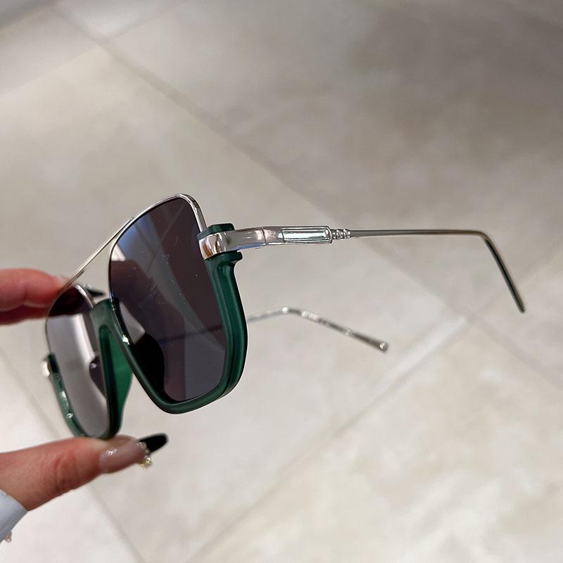 2 Pairs Per Set Square Sunglasses Fashion Vintage Double Bridge Casual Sun Glasses Women Stylish Oversized Brand Design Shades