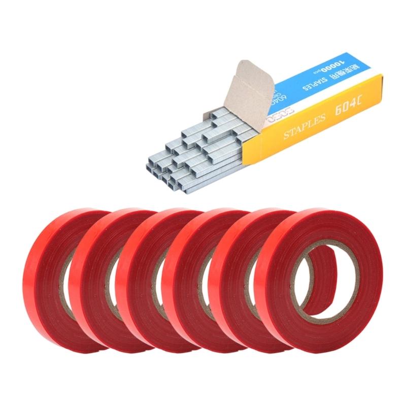 

Plant Branch Tie Tape Hand Tying Binding with Staple Pin Handheld Plant Tying Device For Fruit Trees Vegetable Gardens