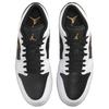 New JORDAN 1 Low White Black Metallic Gold Swoosh 553558-172