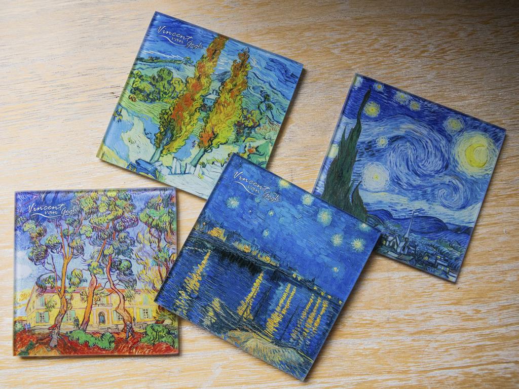 Set of 4 Vincent Van Gogh Glass Coasters
