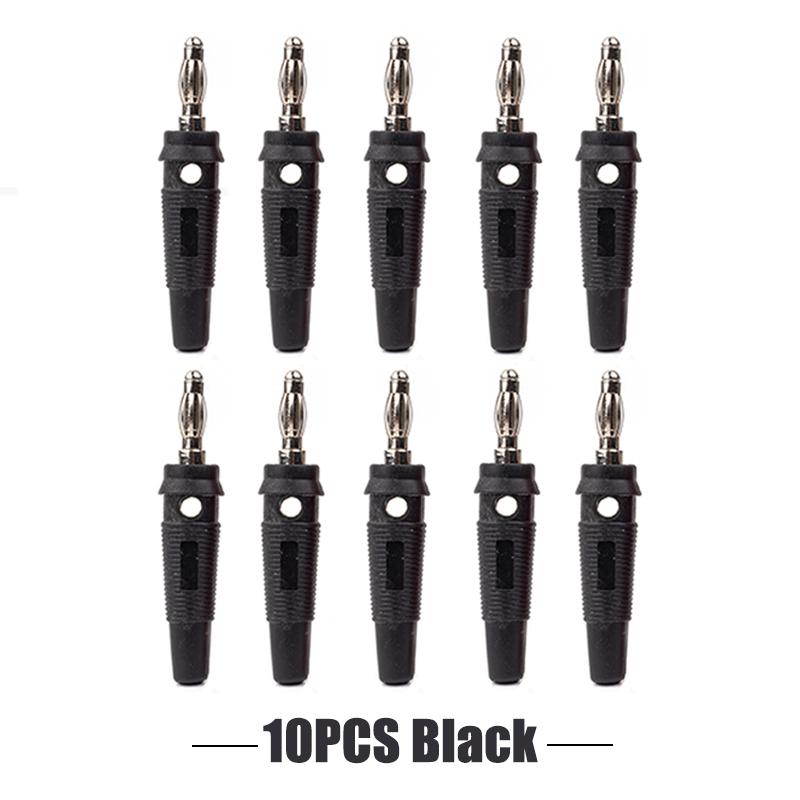 10PCS 5pairs 4mm Banana Plugs High Current Screw Type Banana Plug Male Connectors Adapters Red Black 32A