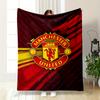 Manchester United Emblem Design Red Warm Blanket Flannel Blanket for Bedroom, Living Room, Sofa, and Nap Sofas