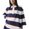 Vans Wide Stripe Smiley Face Orange Patch Short Sleeve Polo Shirt Women tops Multicolor VN0A7RPELKZ