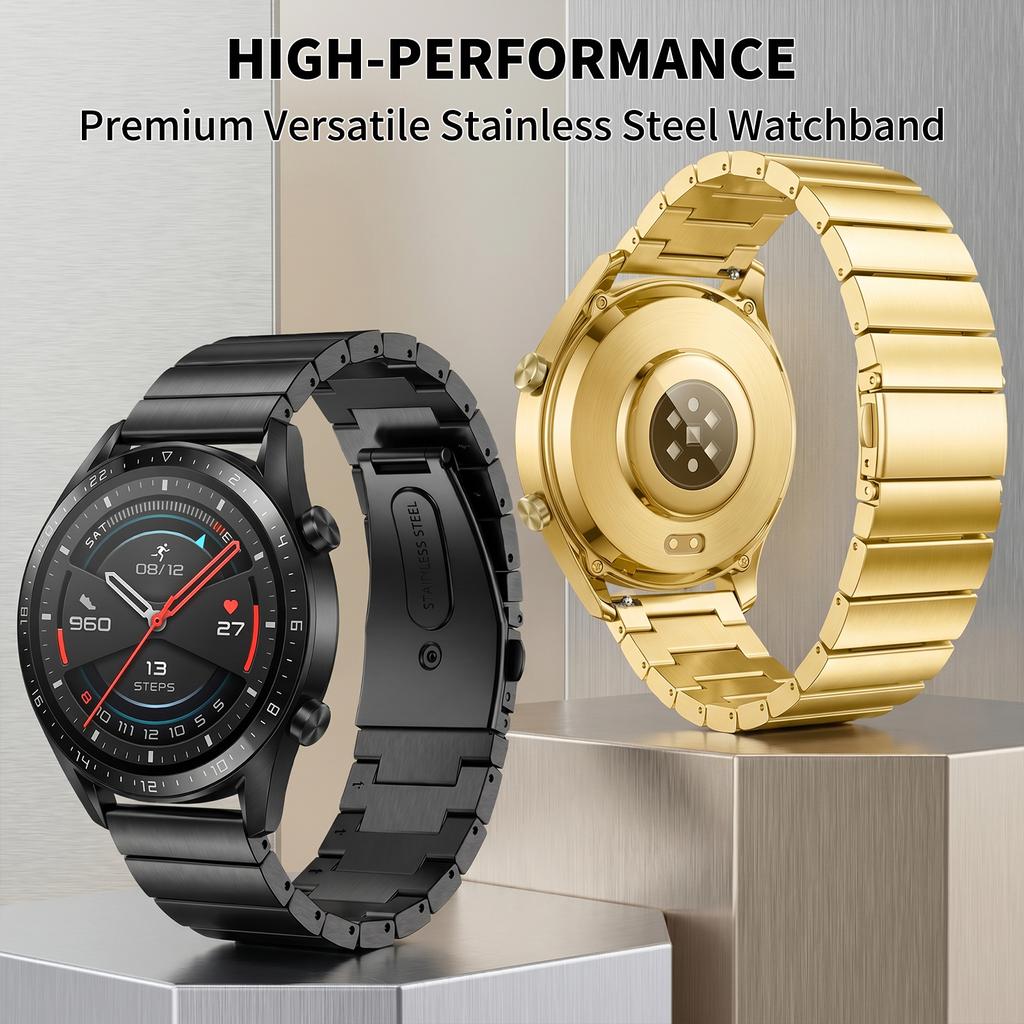 18/20/22mm Stainless Steel Band for Huawei GT 6 Pro 5 Runner 2 Amazfit Bracelet for Garmin 265 265S 255 255S Venu 4 3 3S Straps