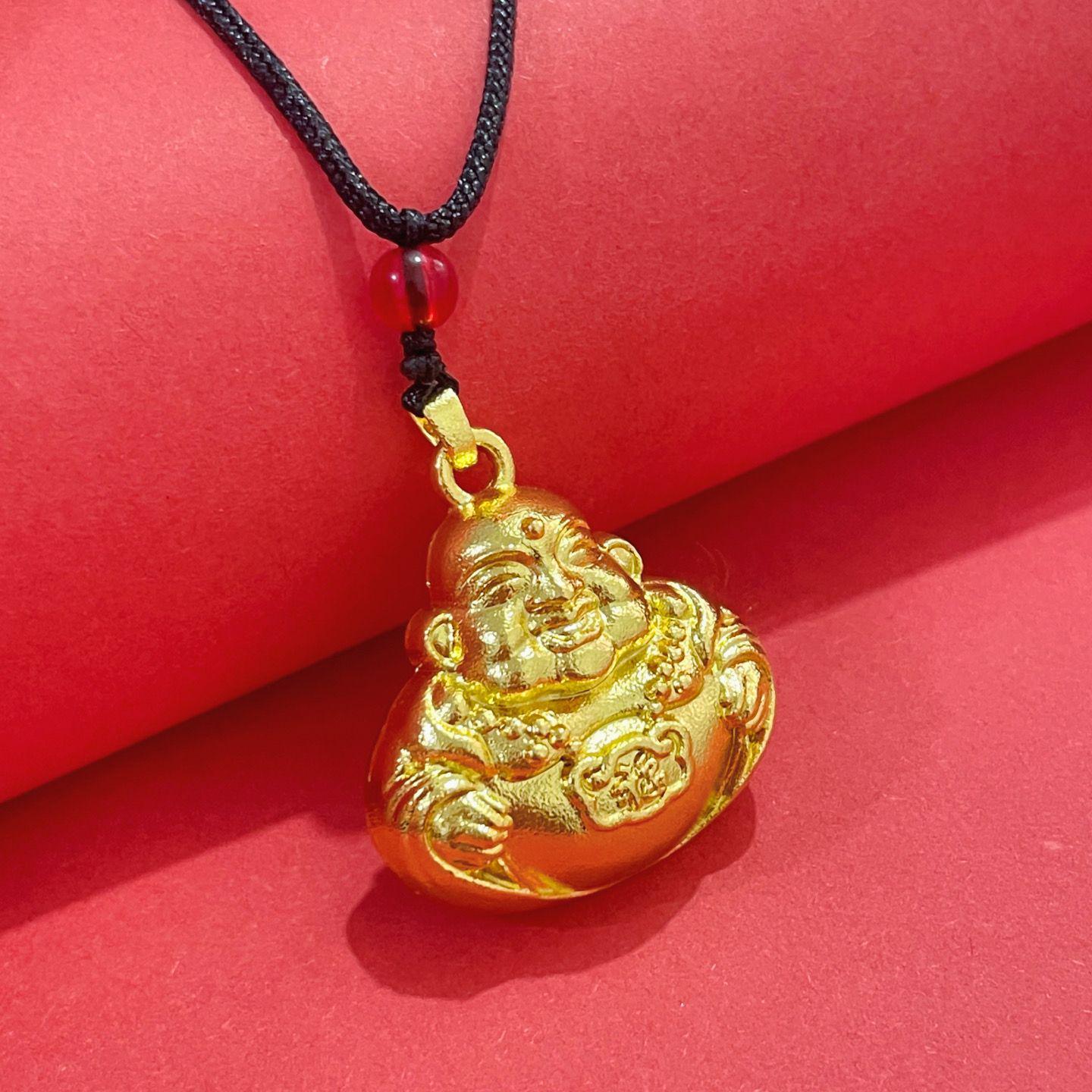 **Sand Gold Rose Pendant Green Necklace | Unisex Alloy Safety**