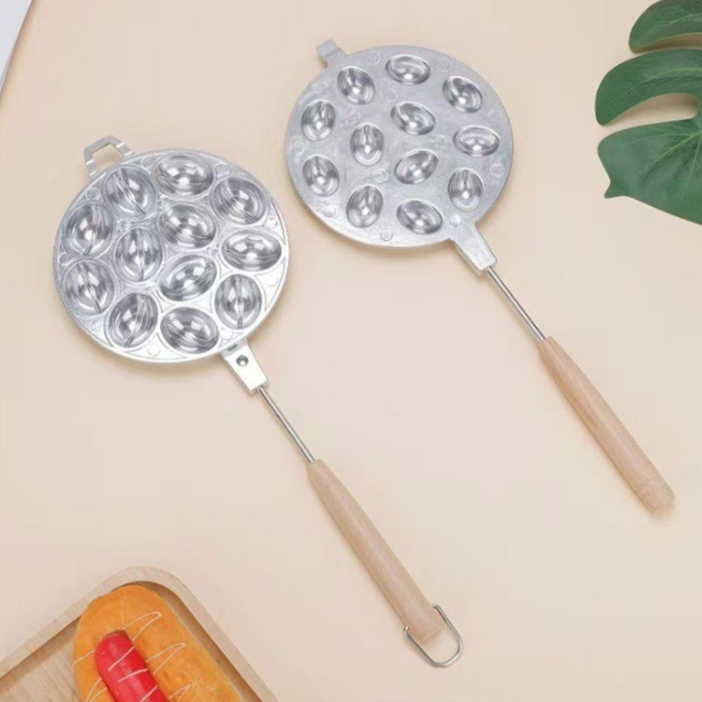 12/16 Holes Oreshki Mold Wood Handle Walnut Cookie Maker Baking Tool Nut Cookies Mold  Kids