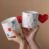 Red Heart Ceramic Coffee Mug Romantic Love Couple Water Cup 13.5oz/400ml for Juice Tea Milk Birthday Valentine's Day Gifts
