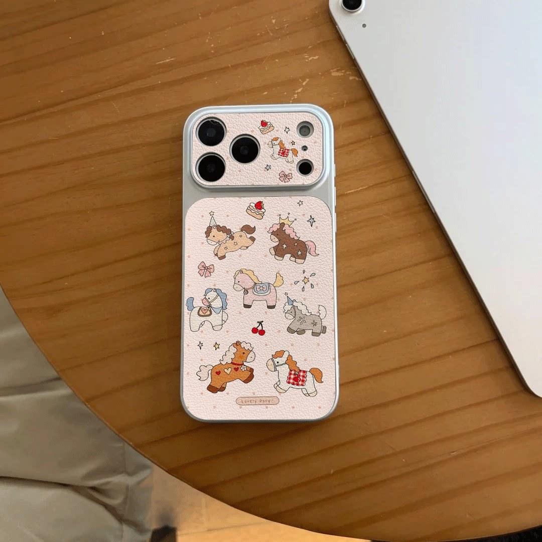 Pony graffiti applies to iPhone17promax mobile phone case Apple s new niche leather case apple 17promax