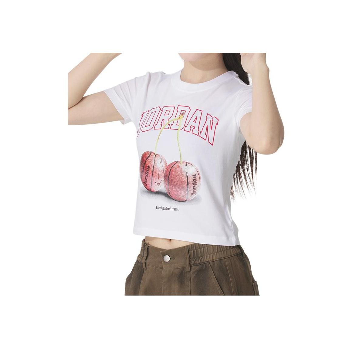 

Jordan Летняя женская спортивная футболка с круглым вырезом для фитнеса на открытом воздухе IH2532-100 M