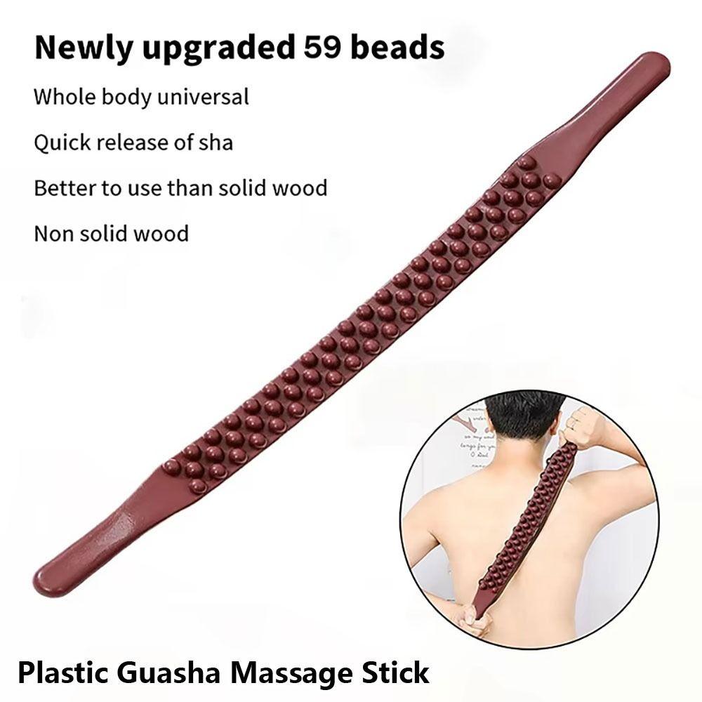 1Pcs 59 Beads Back Massage Stick Tendon Scraping Tool  for Back Neck Waist Legs and Abdomen Massage