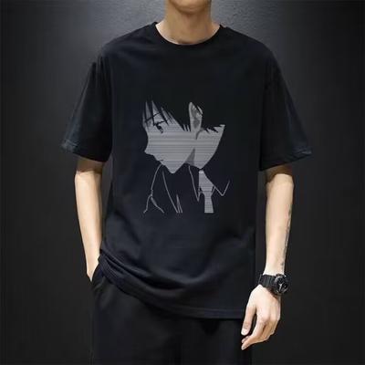 New] Summer Round Neck Short-sleeved T-shirt Men's Casual Versatile Tops Cartoon Avatar T-shirt Men's Clothing