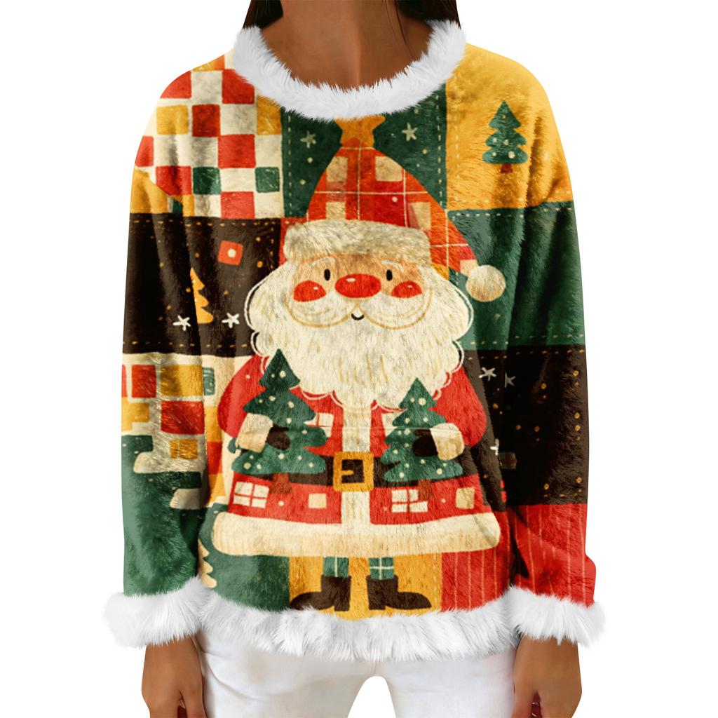 Dámská ležérní fleecová mikina s dlouhým rukávem a kulatým výstřihem, ležérní, pohodlná, volného střihu, lehká dámská flanelová mikina