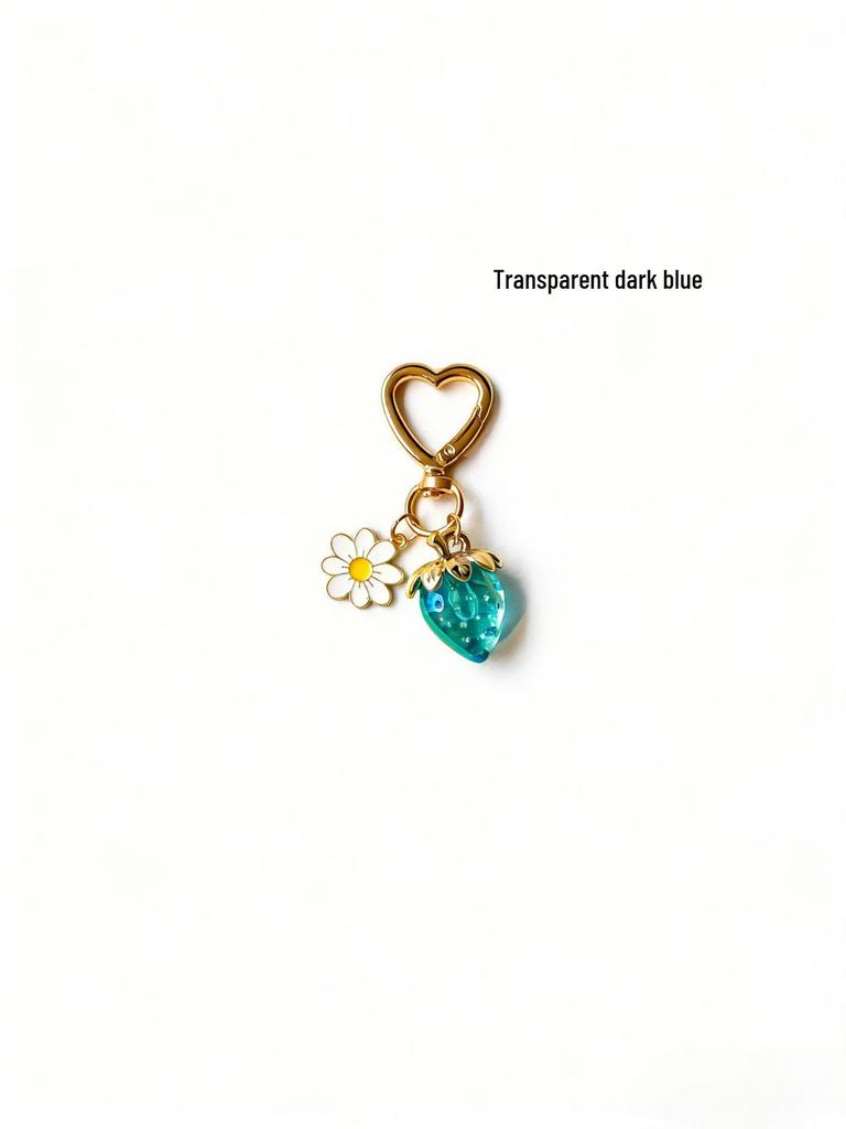 Charming Bowknot Heart-Shaped Strawberry Keychain
