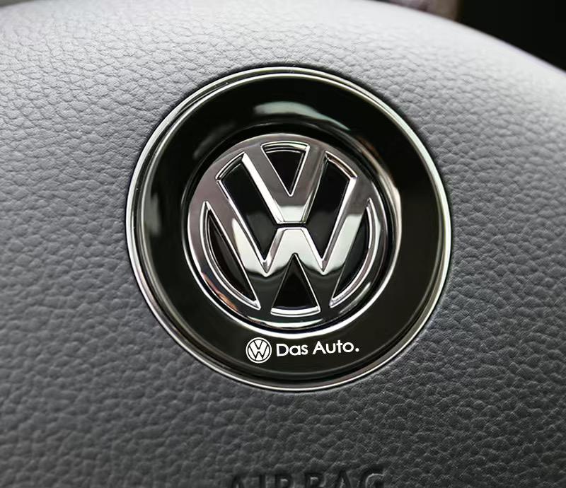 2025 Hot 1Pcs Car Steering Wheel Stickers Decorative Emblem For Volkswagen VW R-line GTI R Polo Golf Touareg Passat Magotan Tigu
