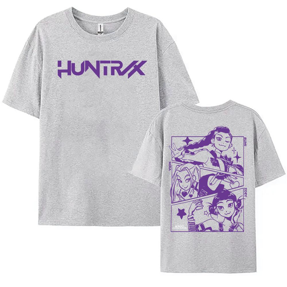 Tees KPop Demon Hunters Huntrix T-shirt Summer Loose Unisex Streetwear Hip Hop Fashion T Shirt Film Graphic Print Tshirts