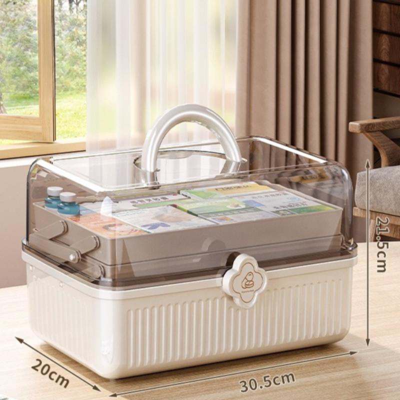 3 Layers Large Capacity Family Medicine Organizer Storage Box Portable First Aid Kit Medicine Container Emergency Pharmacy Box