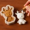 Durable 3D Elk Silicone Mold Cute Animal Design Ideal for Christmas Candle Plaster Soap Making Cake Baking Creative Activities