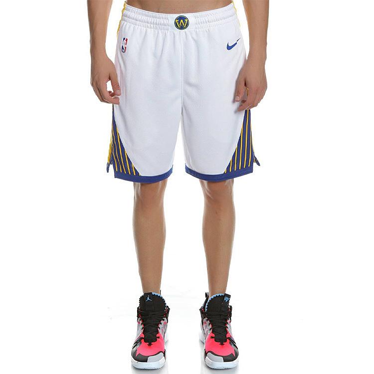 Nike Calções Swingman NBA Golden State Warriors Edição Association Branco/Amarelo Masculino Streetwear AV4971-100