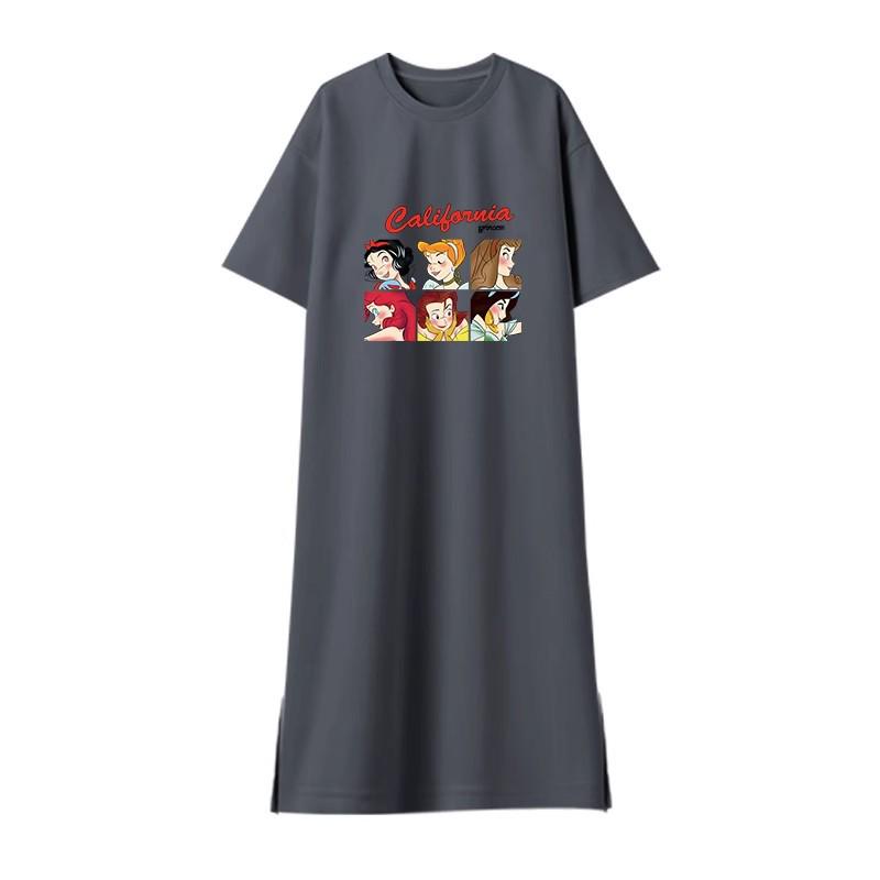 Maternity Short-Sleeved Korean Style T-Shirt Dress - Loose, Chic, and Slit Design for Summer 2026 L (52-61 kg)