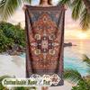 Royal Lion Crest Theme Quick Dry Beach Towel Custom Name Text Print Large Sand Resistant Towel Beach Vacation
