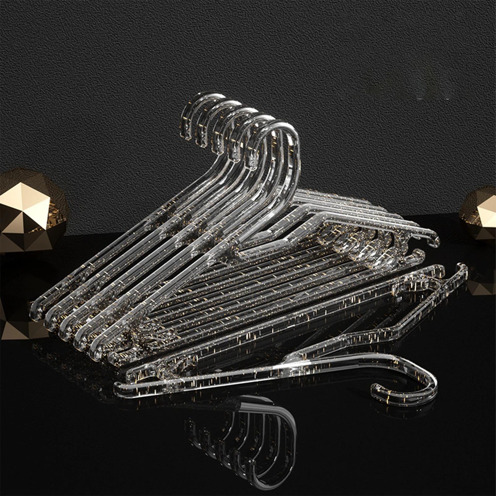 

10 шт. кристально чистые вешалки для одежды, вешалка для одежды, рубашки, пальто, бытовые нескользящие крючки для одежды для демонстрации в шкафу 10PCS