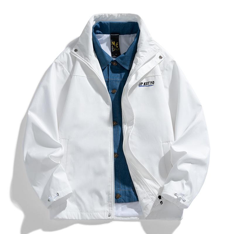 

Весенне-осенняя новая мужская свободная спортивная повседневная куртка с длинным рукавом, имитация двух частей, трендовое пальто с принтом букв для пары 4XL