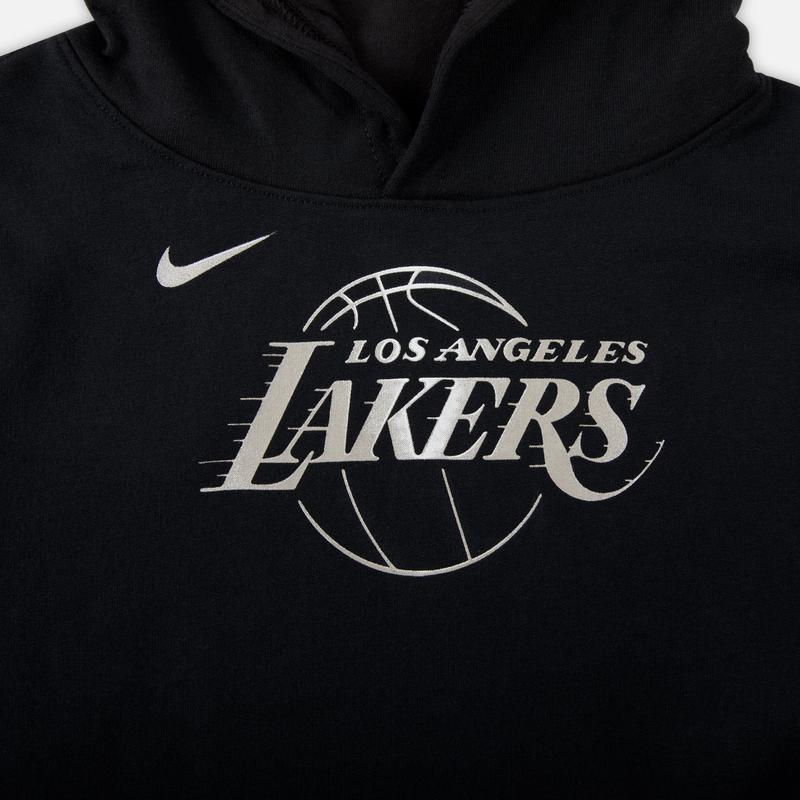 Nike X NBA Collaboration Casual Sports Suit Los Angeles Lakers Clib Fleece Hooded Knit Comfort Kids suit Black IF2423-010