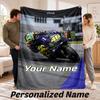 Benutzerdefinierter Name Yamaha Racing Flanell-Kuscheldecke Personalisierter Text Weiche Decke Bett Sofa Geschenk