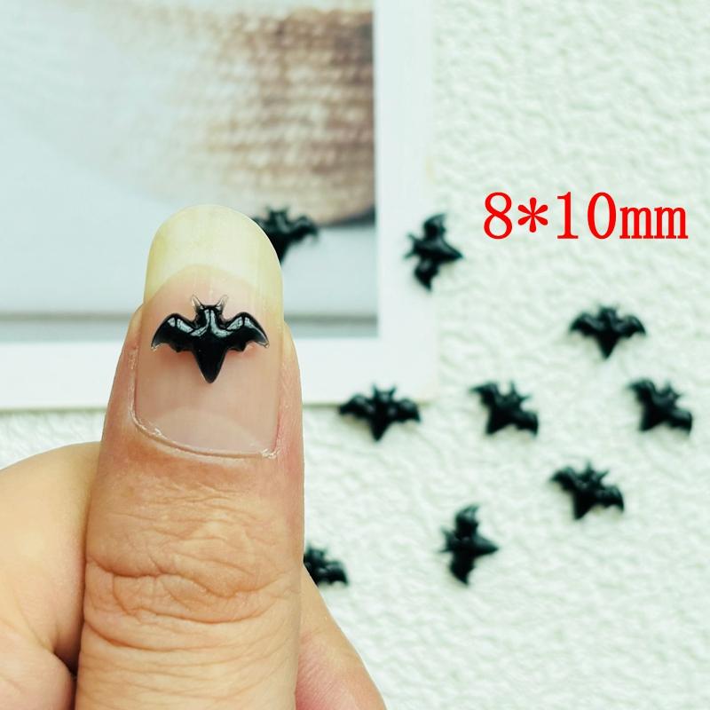 100 Pcs New Cute Mini Resin Halloween Bat Flatback Ornament Jewelry Making Manicure Hairwear Accessories A37