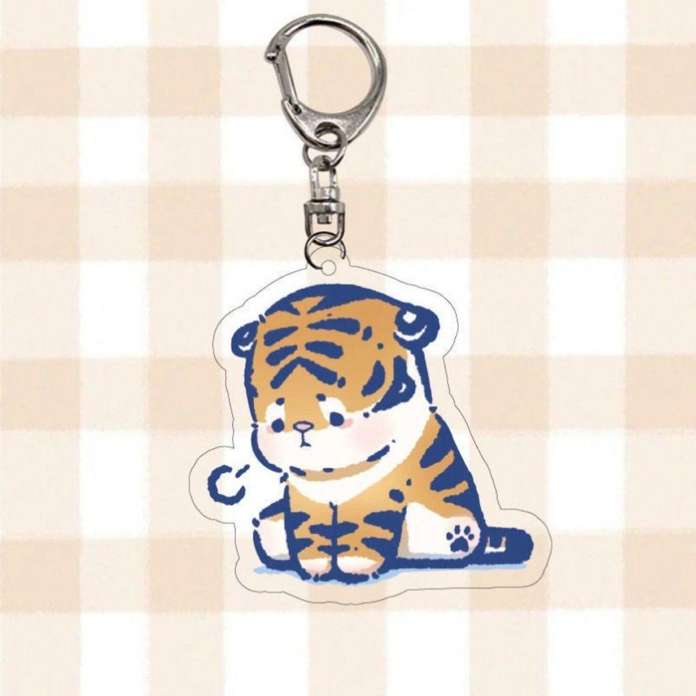 

Cute Sighing Animal Keychain Acrylic Panda Keyring Pig Sigh Cat Pendant Kids weasel