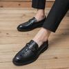 FashionMen British Formal Dress Shoes for Male Crocodile Pattern Pu Leather Casual Shoes Men's Loafers Classic Business Big Size 38-47
