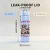 1PC You Are Weird I Like You Monster Print 750ml Color Plastic Sports Water Bottle Leakproof Flip Straw Lid Suitable for Sports Office Home Use