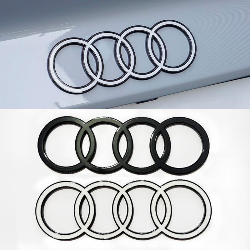 For Hot A3 A4 A5 A6L A7 A8 Rear Four Rings Emblem Badge Black Trunk Logo Decorative Replacement Exterior Modification Accessory