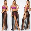 Women Swimwear Bikini Cover Ups Mesh Sheer See Through Beachwear High Waist Long Maxi Skirt