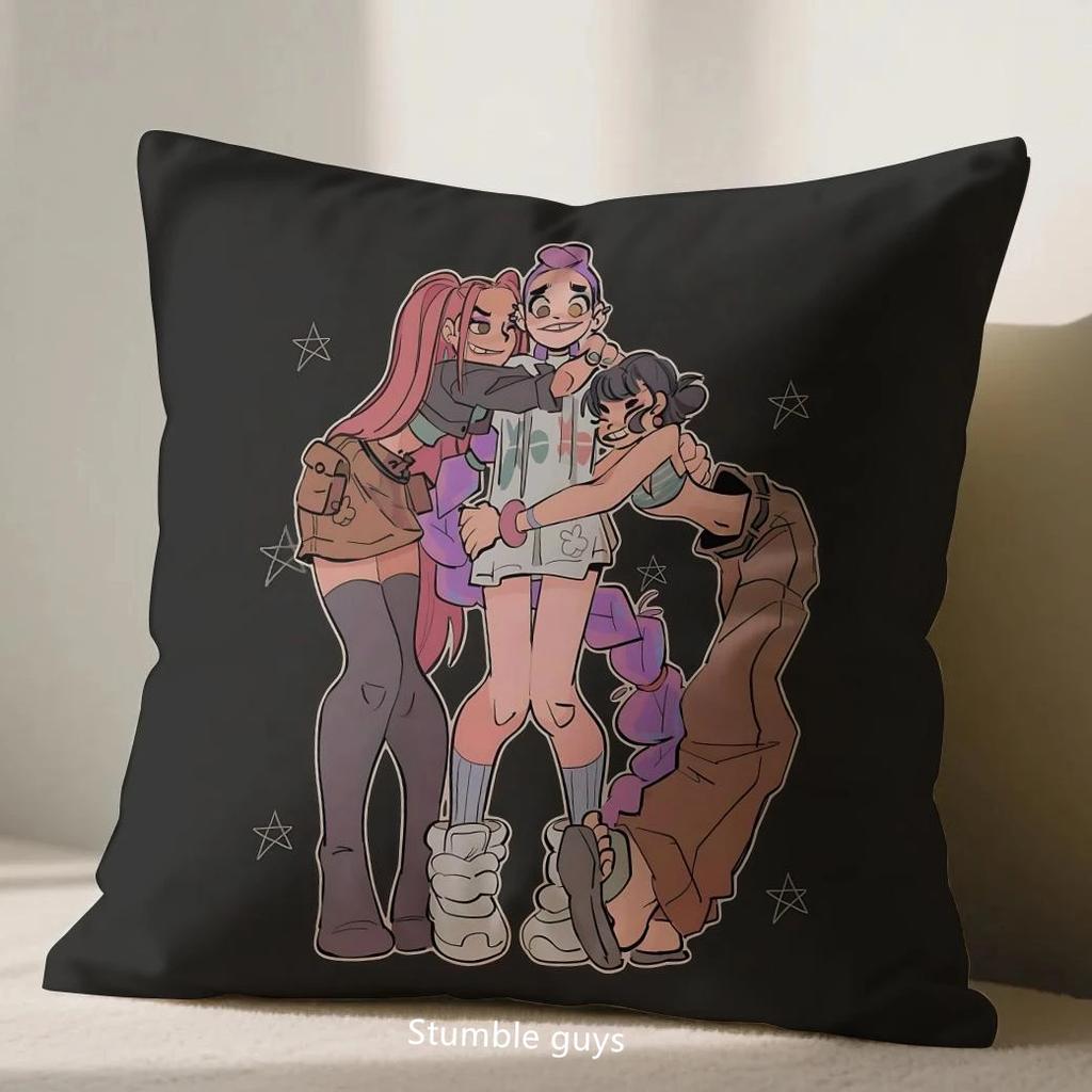 Kpop Demon Hunters Cushion Cover Anime Sofa 45X45cm Pillowcase Decorative