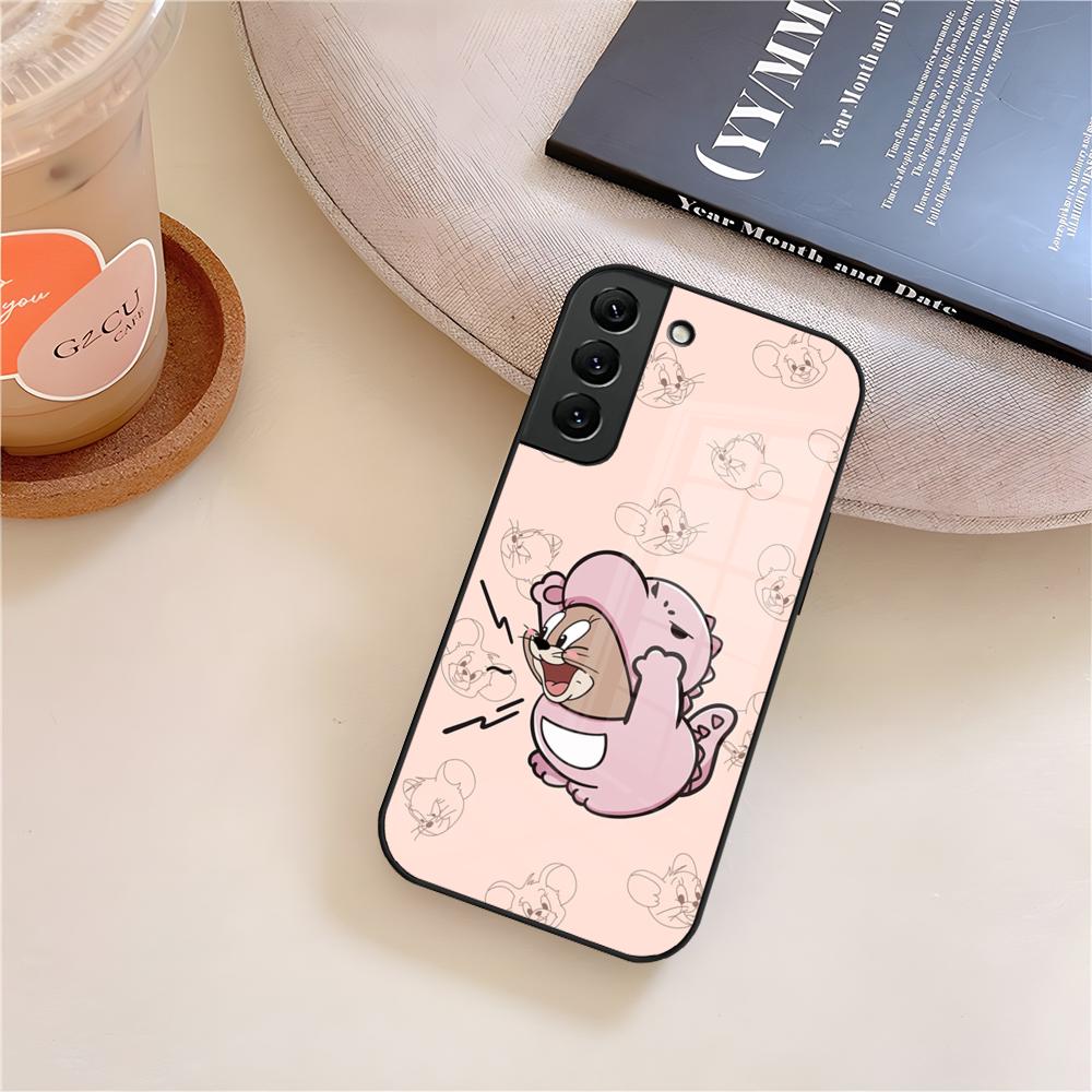Couple J-JerryS Mouse TomS Phone Case Glass For Samsung Galaxy S20 S25 S21 S22 S24 S23 Ultra Fe Plus A54 A16 A24 A55 A53 M54 Coq