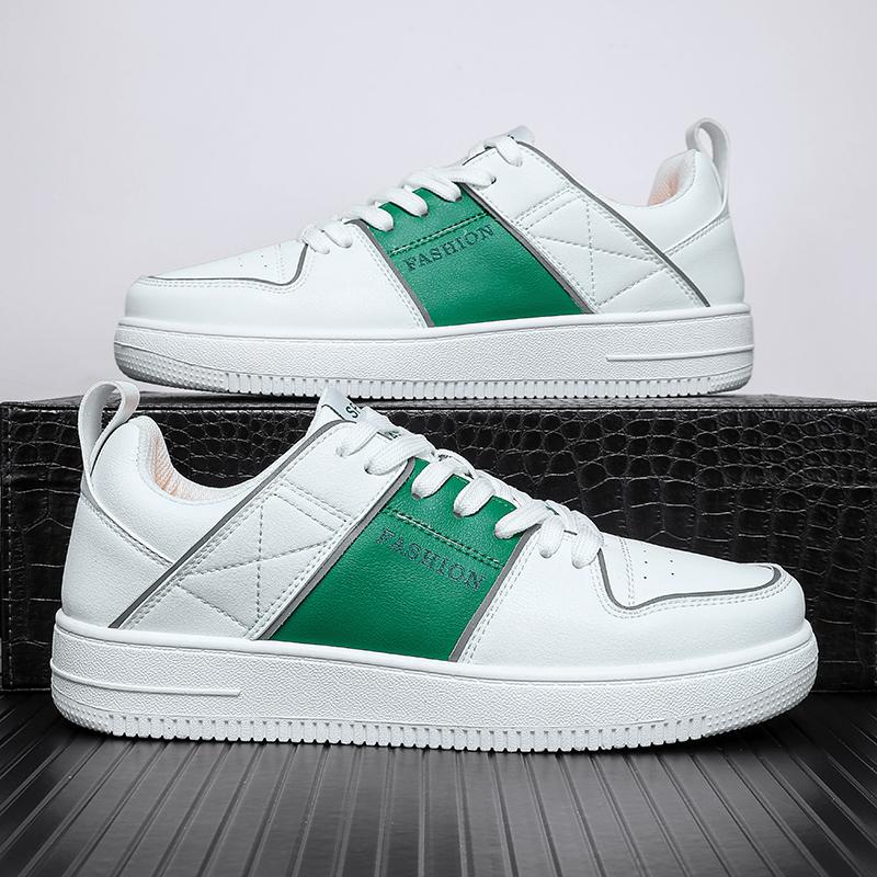 

Мужские и женские повседневные туфли белого цвета, роскошные брендовые дизайнерские спортивные туфли из натуральной кожи, модные мужские туфли на шнуровке из вулканизированной стали 44 зелёный