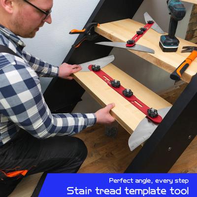 2Pcs Stair Tread Template Tool Sturdy Construction Portable Dual Nut Stair Tread Gauge Template Jig Stair Tread Measuring Tool