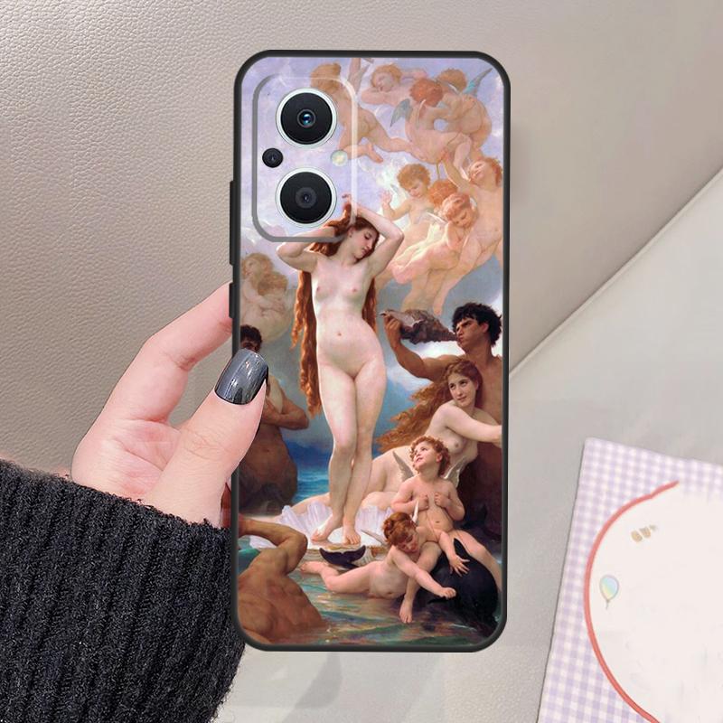 Art Painting Birth Of Venus Funda For OPPO Reno 12 F 11F 13F 14F 10 13 14 15 Pro 7 8 Lite OPPO Find X8 X6 X5 X9 Pro Case